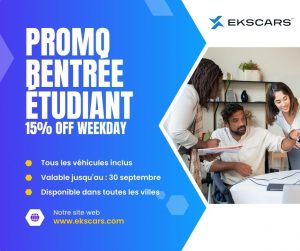 Rentrée Scolaire – 15% de Réduction sur les Locations en Semaine (Étudiants & Enseignants)